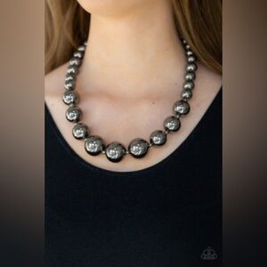 Paparazzi Jewelry - Living up to Reputation Black Necklace - Vintage